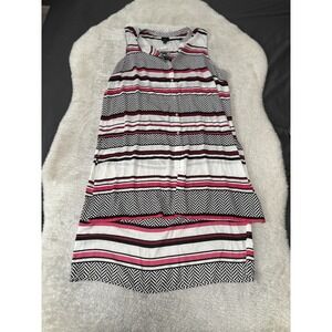 New Worthington Multicolor Sleeveless Shirt‎ Dress Size XL Dale Button